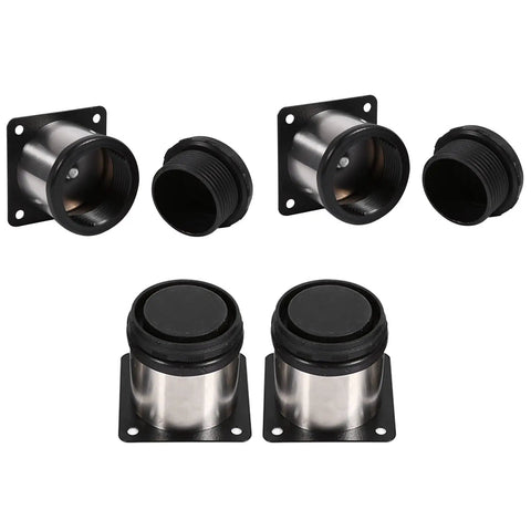 Adjustable Stainless Steel Cabinet Legs With 15mm Height Adjustment 60 By 60 By 50 Mm Round Platform Levelers With Plastic Sole