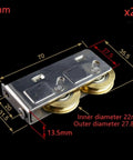 Premium Stainless Steel Sliding Door Rollers And Window Pulley With Copper Double Wheel System, detailed measurement and design view.