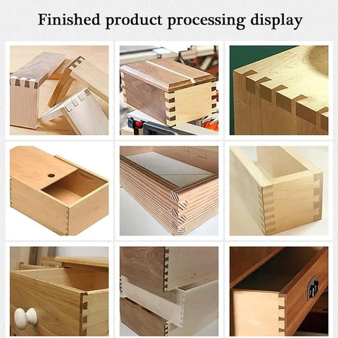 Finished product display showcasing dovetail joints using Slick 12 Inch Wood Dovetail Jig And Mortise Template Built Tough For Cabinet Makers.