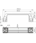 Technical diagram of 4 Sets 2020 90mm T Slot Door Handles And 20 Series Pivot Hinges For Aluminum Profiles Extrusion Hardware Kit