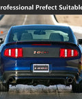 Rear view of blue Ford Mustang compatible with 3.8 Inch Aluminum Antenna Mast Replacement For Mustang 2010-2014.