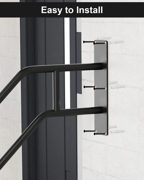 Rock Solid 304 Stainless Steel Handrail For Indoor Outdoor Steps With Slick U Shape Grip Heavy Duty Stair Railing Supporting Up To 500 Lbs Built Like A Tank For Daily Use, showing easy installation with mounting plate and screws.