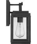 Porch Ready Farmhouse Outdoor Wall Lantern With Clear Glass Panes And Textured Black Finish, 1 Light Small Outdoor Lighting Fixture