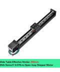 Slide Table Kit For CNC Systems With T Type Linear Guide Rail Stage 50mm Stroke And 6mm Pitch Electric Linear Stage Pro Grade Precision Ball Transmission Heavy Duty Load For Smooth And Accurate Milling, 250mm stroke Nema11 motor