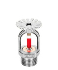 Six Piece Pendent Fire Sprinkler Head Set Loaded With A Solid Red 155 Degree Bulb And Straight One Half Inch Npt Thread showing detailed design.