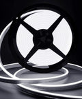 LED Neon Rope Light 12V White LED Strip Light 16.4ft 5m Dimmable Waterproof Silicone DIY Sign reel on dark background