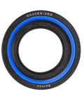 20mm Metric Spherical Plain Bearing 2RS Sealed, Misalignment Tolerant Oscillating Joint For Precision Machinery, Heavy-Duty 52100 Steel Construction, Smooth Motion And Durable Performance. black and blue sealed spherical plain bearing, front view