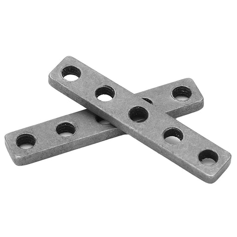 Premium Stainless Steel Screw Fixing Plate With Five Hole Threaded Base Pack Of Two Legit Heavy Duty Mounting Brackets Built Different For Robotics And Construction Sites, two plates with five holes.