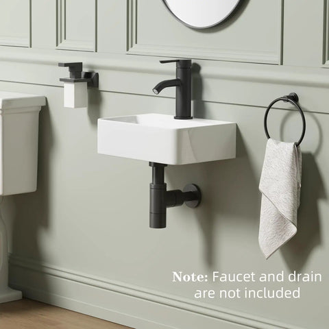 Slick White Rectangular Wall Mount Bathroom Sink Dead Simple Installation Features A Compact Ceramic Vessel Basin Perfect For Tiny Bathrooms Rv Campers And Guest Quarters With Smooth Rounded Edges That Bring Top Shelf Style To Any Room