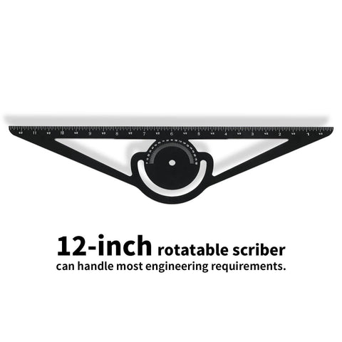 12-inch rotatable scriber with measurements, part of Stair Gauge And Layout Tool Set With Flexible Extension Beams For Precise Measuring.