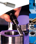 KangTeer carbide burr bit with 9/16 in head, 1/4 in shank; tree-shaped double-cut tungsten steel.