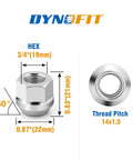 Diagram of Open End Lug Nuts M14x1.5 Zinc 24Pcs With 19mm Hex Cone Fit Chevy Silverado GMC Sierra Ford F150 Ram 1500