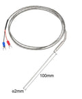 K Type Thermocouple Temperature Sensor Probe With 2mm X 100mm Stainless Steel Probe, 1.5M Cable, 32-1472F And 0-800C Range