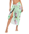 Loose Fit Swim Cover Up For Hot Summer Days Ultra Lightweight Breathable Polyester Beachwear Relaxed Wrap in green camper print