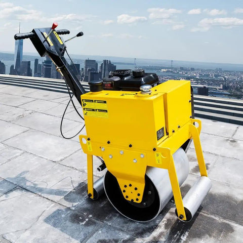 Heavy Duty Walk Behind Vibratory Compactor And Lawn Roller Built From Tough Steel To Crush Asphalt And Gravel On Any Project Kick Some Serious Dust Over Driveways And Sidewalks Without Breaking A Sweat