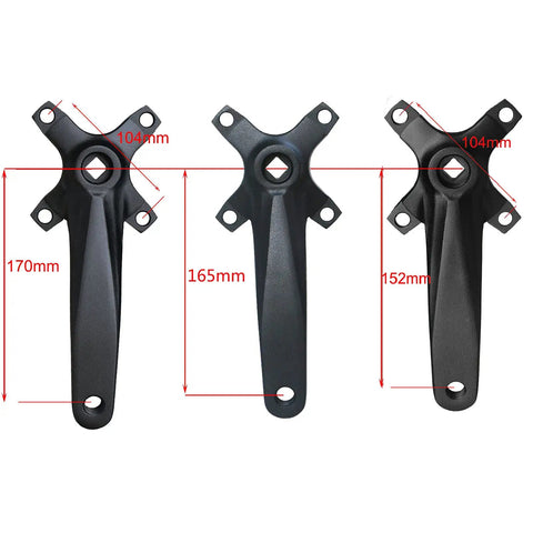 165Mm MTB 1X Crankset With 32T Narrow Wide Chainring 104BCD Square Taper Aluminum Arm Set for Mountain Bikes, various sizes diagram