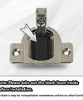 110 Degree Compact 33 Concealed Cabinet Door Hinges Pack of 8, screw-in hinge close-up with black foam insert