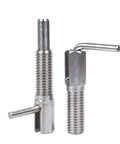 Heavy Duty Indexing Plunger Pin Featuring Hand Retractable L Grip Handle Long Stroke Locking with steel threads.