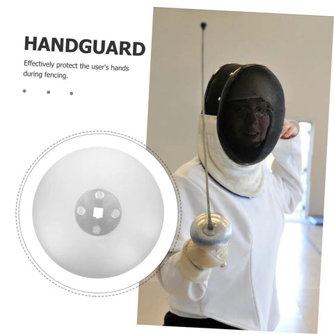Stainless Steel Fencing Hand Guard for Competition and Training Dope Hand Shield for Foil and Epee Swords showcased in action