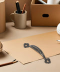 Rustic Zinc Alloy Cabinet Handles Set 10 Pieces For Kitchen Cabinets, Wardrobes And Drawers on beige surface