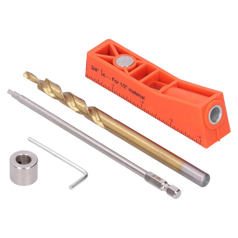 2 In 1 Pocket Hole Jig Kit For Woodworking With Spliceable Design All Metal Construction Includes Hole Jig Drill Bit Hex Wrench