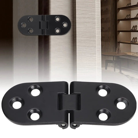 Four Pack Folding Flip Top Hinges In Zinc Alloy Black For Doors Flaps Tables Cabinets And More Replacement Hardware displayed