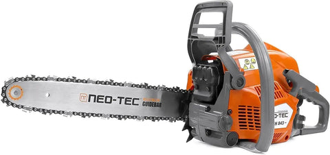 Beast 43cc Gas Chainsaw with 16 inch bar, lightweight 11 lb powerhead, magnesium crankcase, shown on white background
