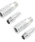 Premium 4 Piece Air Hose Fitting Kit 1/2 Inch NPT Quick Connector Set with Six Ball Locking System For High Tools And Pneumatic Gear Up To 300 Psi, steel couplers and plugs