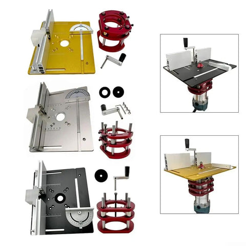 Heavy Duty Aluminum Router Table Insert Plate With Built In Miter Gauge And Super Smooth Gliding Rails For Garage Builders And Hella Precise Woodworking Cuts Daily, parts display.