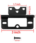 3 Inch Non Mortise Iron Door Hinges Heavy Duty Black Finish with mounting screw dimensions for barn doors, cabinets, garages.
