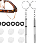 Six Piece Eyeglass Repair Kit With Glasses Temple Grips And Silicone Hinge Tighteners To Give Your Specs A Solid No Sweat Grip Plus Compact Screwdrivers For A Breeze Quick Fix That Works Like A Charm All Day, featuring temple grips and screwdrivers.
