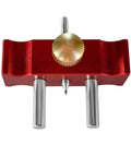 No Sweat Center Line Scribe Marker With Sturdy Aluminum Handle And Replaceable Carbide Tip, top view showing red body and carbide tip.