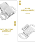 Heavy Duty Door Roller Catch Set For Cabinet And Closet Doors With Iron Construction And Silver Finish Secure Closure
