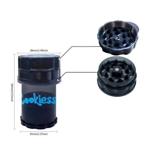 Hand Crank Herb And Spice Grinder 2 In 1 Portable Plastic Grinder With Storage Tank 62mm Pocket Size Twist And Grind For On The Go