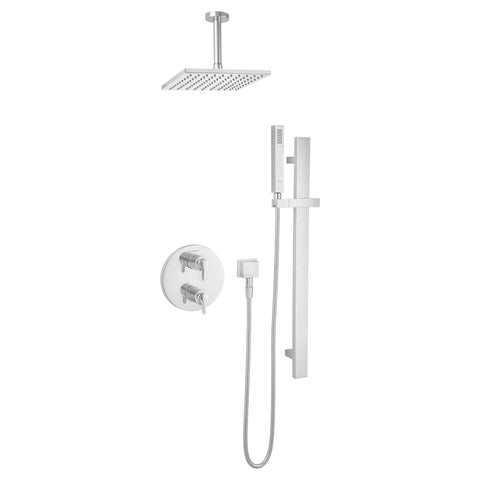 8 Inch Square Rain Showerhead Chrome Finish With Brass Construction Easy Clean Nozzles And Pressure Compensating Flow Control For Consistent Spa Vibe Shower Experience Showerhead Only.