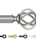 Built Tough Telescopic Curtain Rod Adjusts From 32 To 58 Inches with antique silver finial design, showcasing smooth, elegant lines.