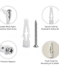 Easy Install Nylon Wall Plug And Screw Kit For Drywall Hollow Brick And Foam Block, Handy For Hanging Art And Mirrors, Lightweight Shelves, Curtain Rods, Towels And More In Indoor Spaces white nylon plug and stainless screw