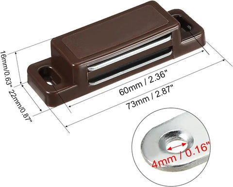 Magnetic Push Latches Kit 5Pcs Small Door Catches For Cabinets Cupboards And Wardrobes, Push To Open, Black Finish, Easy Install