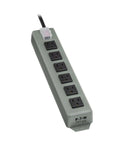Beefy Heavy Duty 6 Outlet Power Strip With Rugged Metal Housing Mountable On Wall Or Under Desk Six Foot Cord With On Off Switch Cover