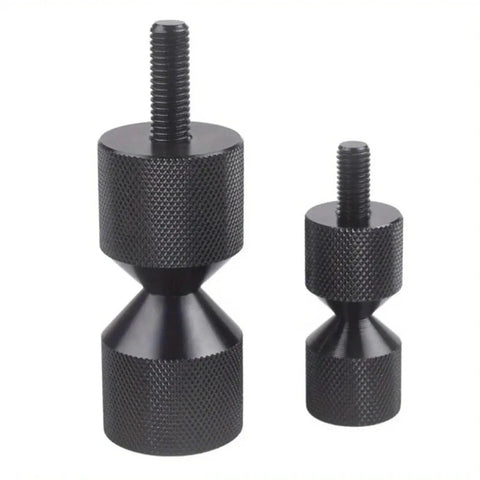 Heavy Duty Aluminum Flange Alignment Pins For Jig Fixtures And Precision Machining With Smooth Detachable Design, two sizes shown.