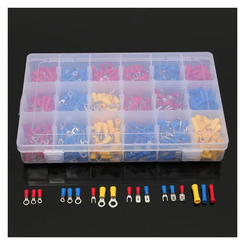 Top Notch 1200 Pcs Electrical Wire Ring Fork U-Type Spade Terminal Butt Crimp Connectors Insulated Assorted Kit For Your Home Diy Wiring Gigs, assorted box