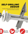 Heavy Duty Drywall Anchors And Screws Kit With Toggle Anchors Self Drilling Zinc Plastic For Secure Hanging Of Pictures And Shelves Includes 25 Pack Durable Corrosion Resistant Fasteners For Quick Install