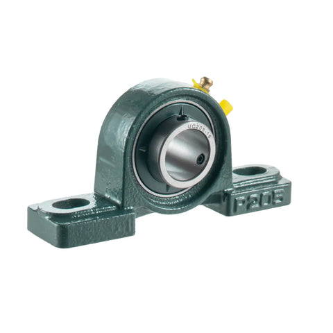 Two Pack Pro Grade Pillow Block Mounted Ball Bearing UCP205 with 25mm bore and cast iron housing