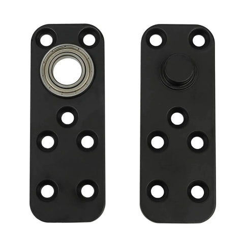 Built Tough Heavy Duty Black Invisible Door Hinges featuring a game changing rock solid 360 degree swivel, showing black pivot hinge design.