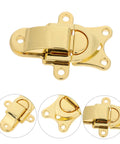 Premium 2pcs Vintage Toggle Latch Set For Boxes. Durable Zinc Alloy Golden Metal Hasp Locks Secure Tool Chest Trunk Gear.