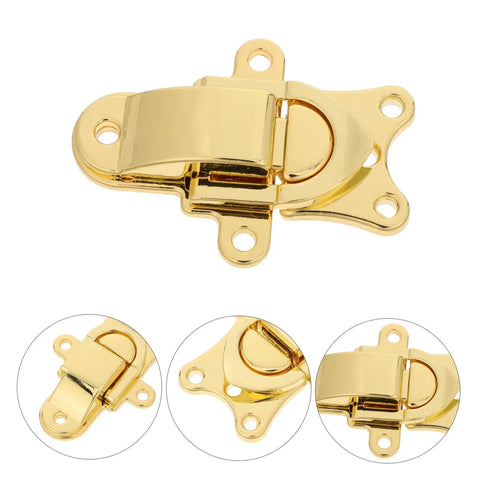 Premium 2pcs Vintage Toggle Latch Set For Boxes. Durable Zinc Alloy Golden Metal Hasp Locks Secure Tool Chest Trunk Gear.