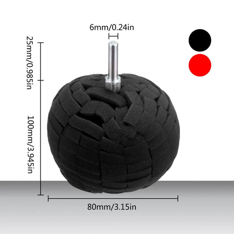 Black foam sponge polishing ball from 5 Piece Aluminum Polishing Kit With Foam Sponge Polishing Balls For Drills, All In One Wheel Polishing Kit