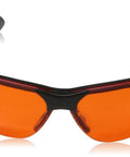 Front view of Blue Light Blocking Safety Glasses With UV 400 Protection For Computer Work, gamer, durable black frames, anti fog lenses, eye fatigue reduction.