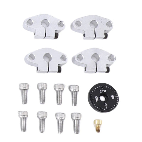 Slick Aluminum Router Lift Kit With Badass Precision Height Tweaks Up To 1/64 Inch accessory parts including brackets and screws.