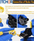 Hydraulic Disc Brake Bleed Kit for Mountain Bikes With 13 Quick Connect Joints and Funnels, connection of brake clamp.